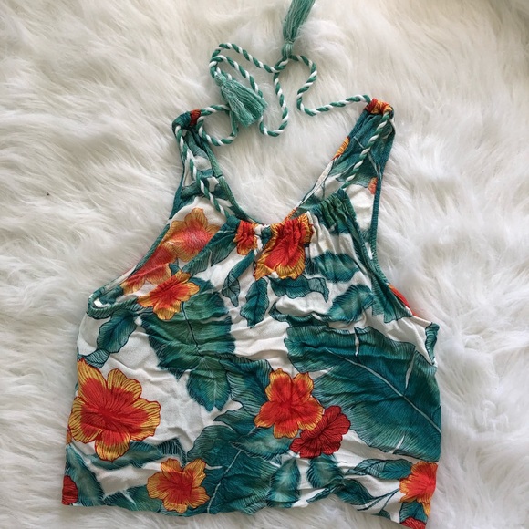 Floral print crop top sleeveless - Picture 6 of 6